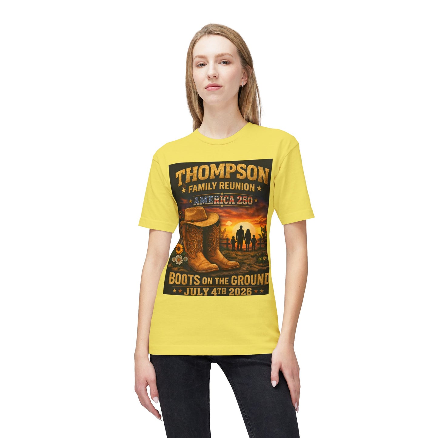 Thompson Family Reunion T-Shirt — "Boots on the Ground" July 4th 2026