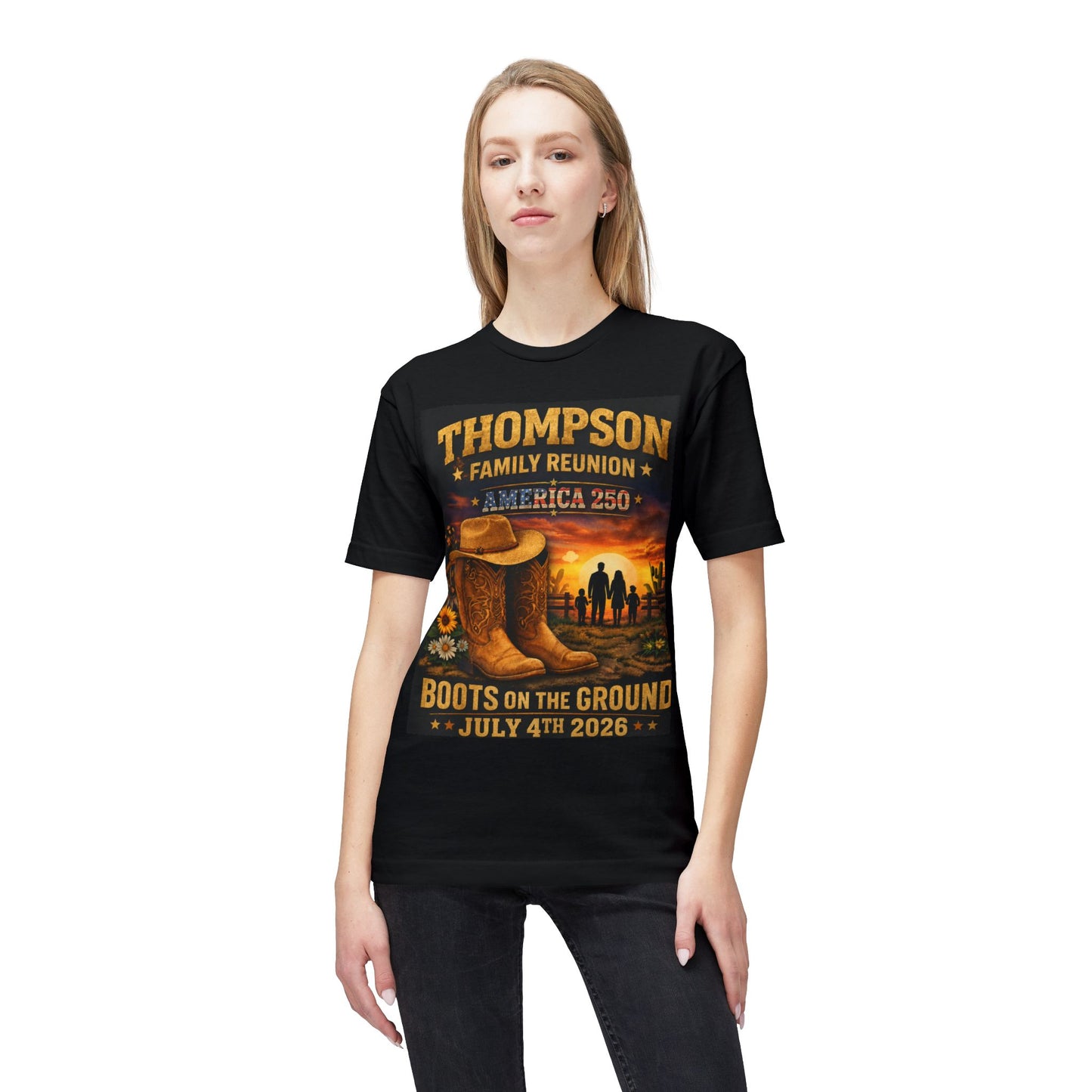 Thompson Family Reunion T-Shirt — "Boots on the Ground" July 4th 2026