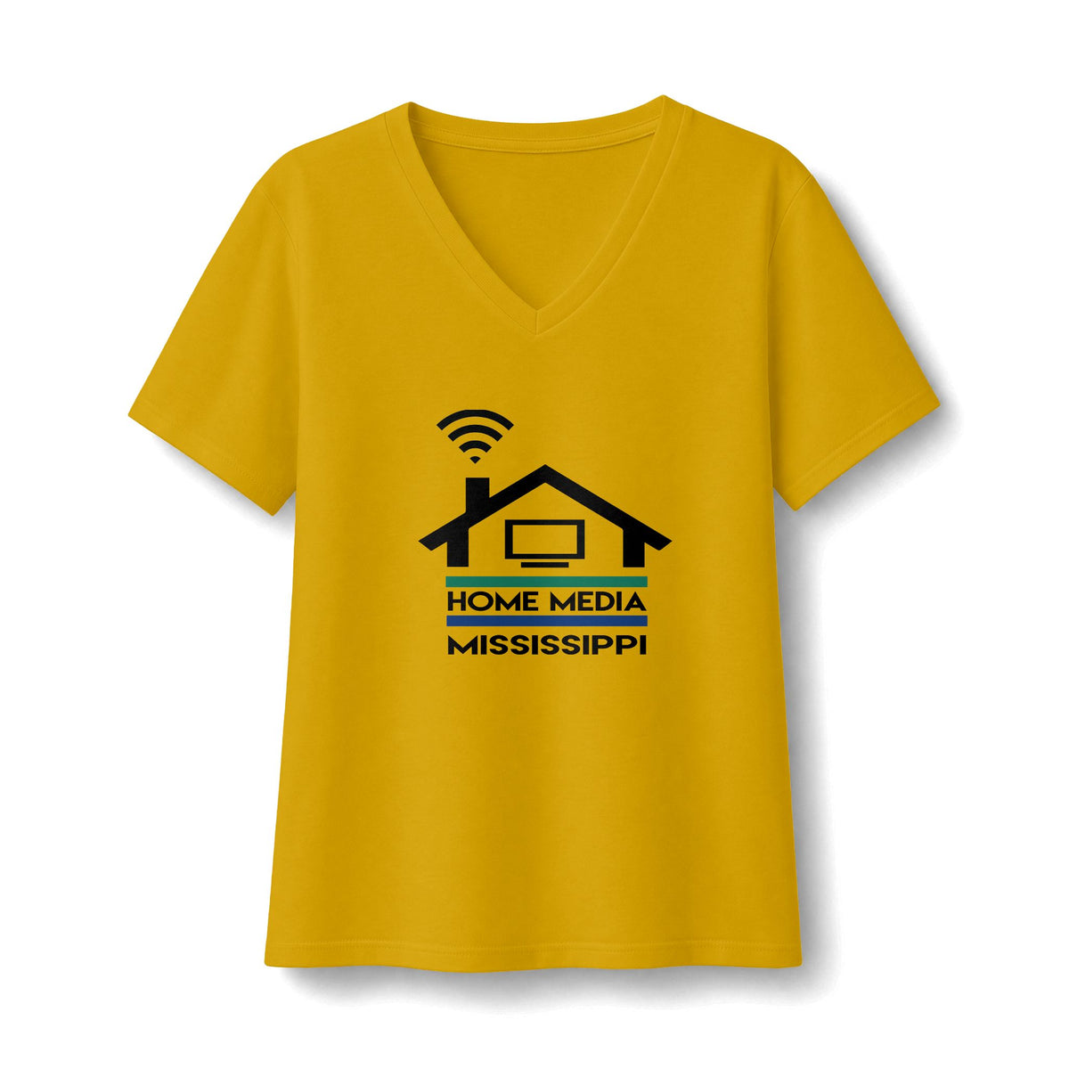 Home Media Mississippi V-Neck Tee — Home Media Logo T-Shirt