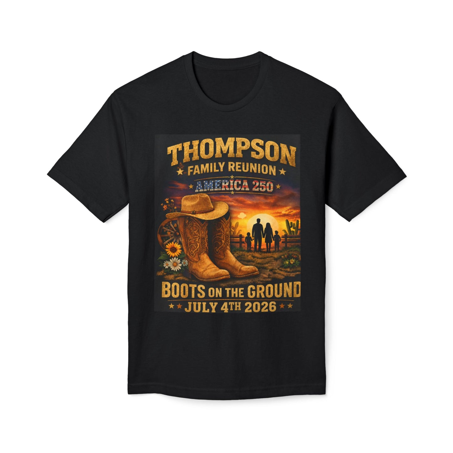 Thompson Family Reunion T-Shirt — "Boots on the Ground" July 4th 2026