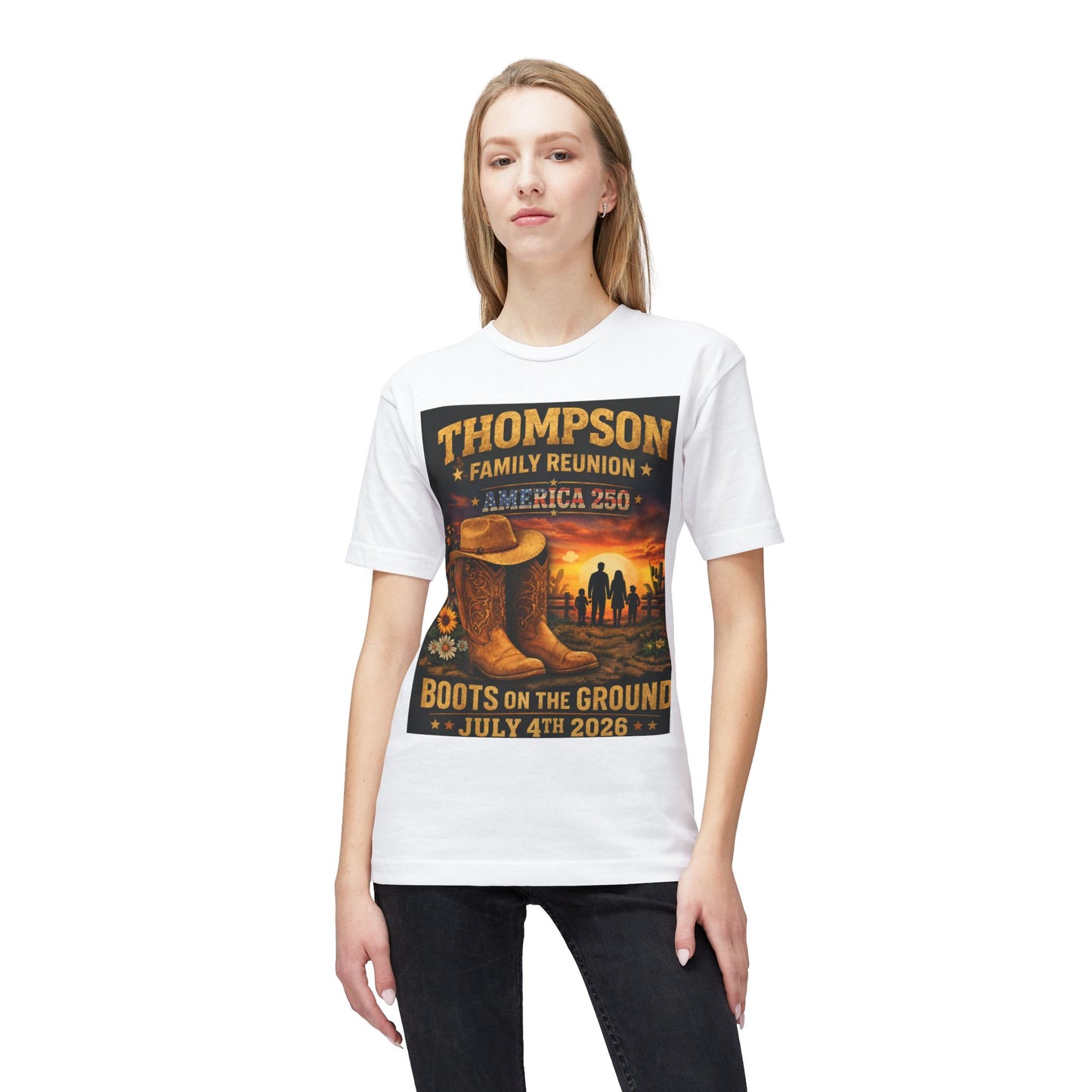 Thompson Family Reunion T-Shirt — "Boots on the Ground" July 4th 2026