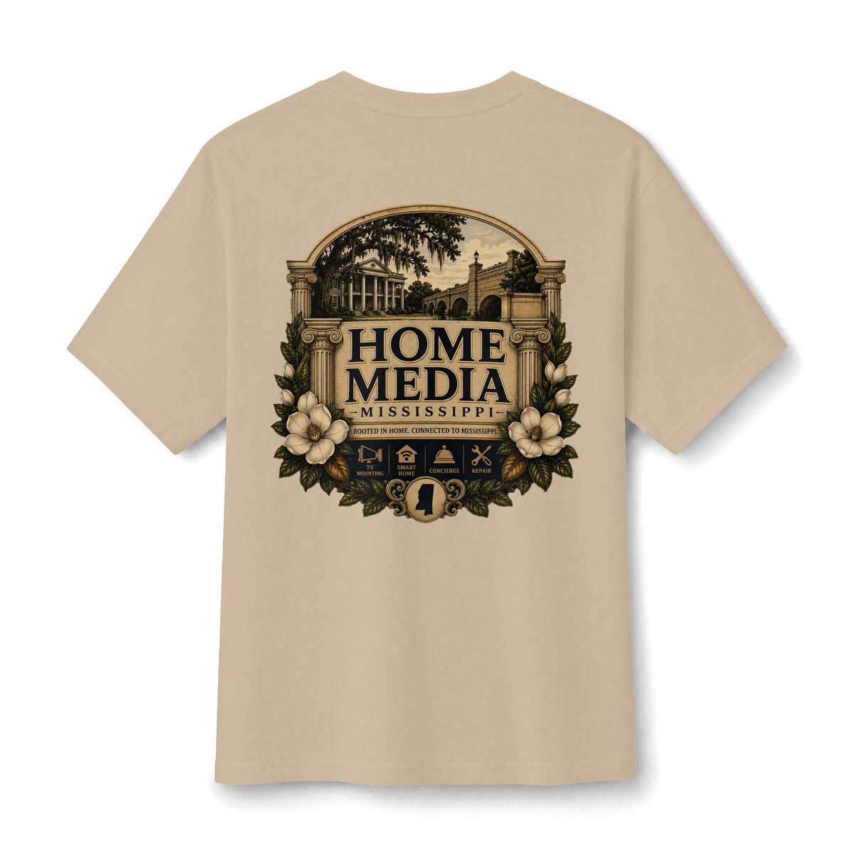 Home Media Mississippi Cotton Tee — Vintage Mansion Graphic T-Shirt