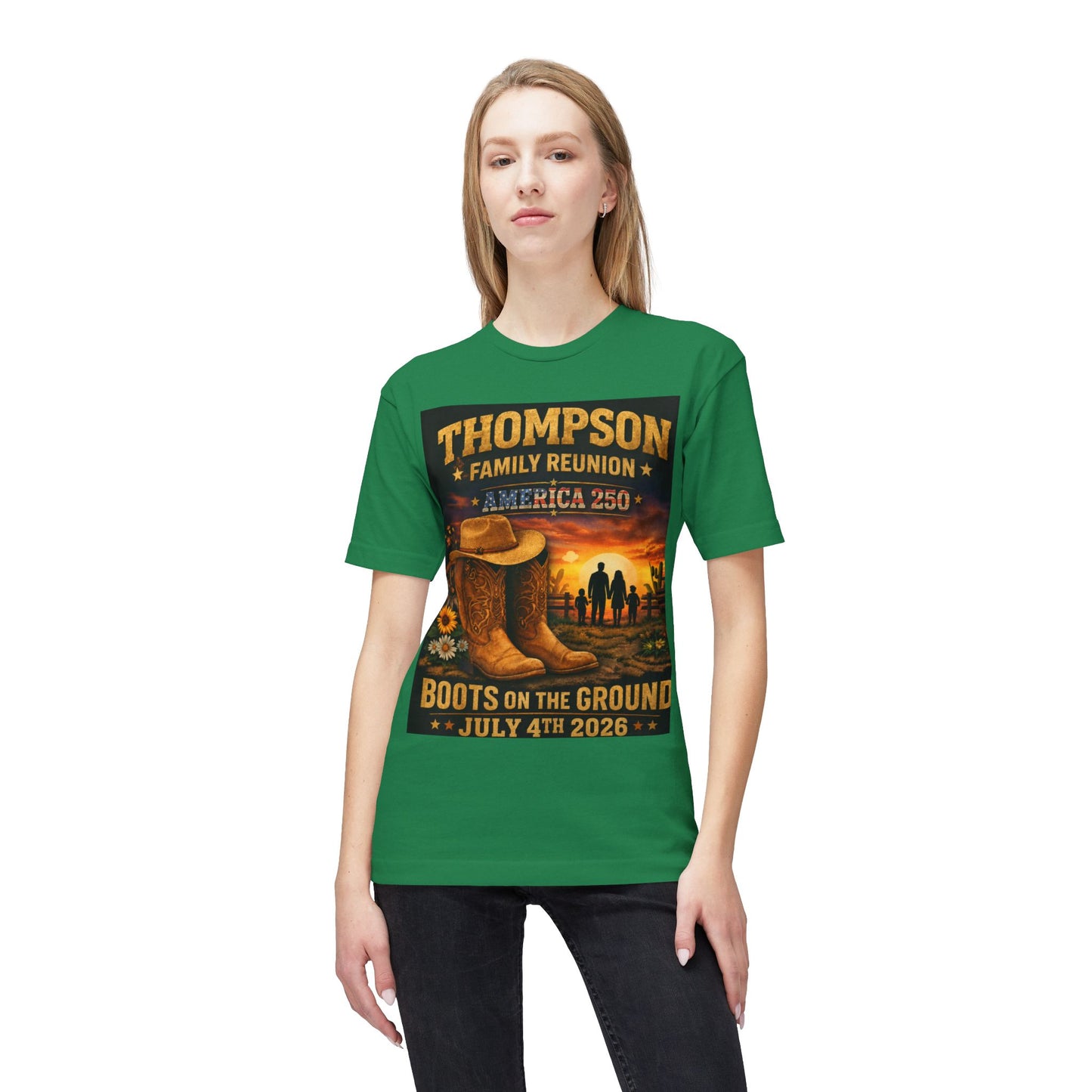 Thompson Family Reunion T-Shirt — "Boots on the Ground" July 4th 2026