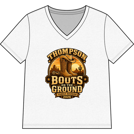Thompson "Boots on the Ground" Family Reunion V-Neck Tee